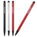 PRO Capacitive Resistive Stylus Universal 2 in 1 Compatible with Microsoft Surface Book 2/Book 3/PRO X/Go 2/PRO 7 High Sensitivity & Precision Full Size 3 Pack! (BLACK SILVER RED)