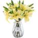 Viworld Artificial Tiger Lily 5Pcs Latex Fake Flowers Real Touch Bouquet For Wedding Party Home Office Garden Hotel Decor (Yellow)