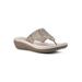 Wide Width Women's Cienna Sandals by Cliffs in Stone Fabric (Size 8 1/2 W)