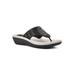 Wide Width Women's Cienna Sandals by Cliffs in Black Fabric (Size 6 W)