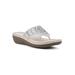 Wide Width Women's Cienna Sandals by Cliffs in White Fabric (Size 7 W)