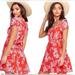 Free People Dresses | Free People Button Down Fit N Flare Dress | Color: Red/White | Size: 6
