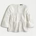 J. Crew Tops | J.Crew White Button-Back Tiered Bell-Sleeve Top | Color: White | Size: Xxl