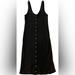 American Eagle Outfitters Dresses | American Eagle- Ae Ribbed Sleeveless Black Stretch Fitted Dress Size Large | Color: Black | Size: L