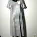 Lularoe Dresses | Lularoe Women's White/White Stripe Dress Size Xxs (Nwt) | Color: Black/White | Size: Xxsj