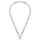 Leonardo Jewels Moni Halskette, Kette aus Edelstahl mit Clip&Mix Verschluss, silber, Statement-Kette, 43 cm, Ankerkette Damen Schmuck, 023067