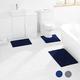 Bathroom Mat, Bathroom Non-slip Mat, Bath Mat Set 3 Pieces Bath Mats for Bathroom, Absorbent Non-Slip Bath Mat Toilet Rug Bath Rug for Bathroom (50x50 cm, 40x60 cm, 50x80 cm, Dark Blue)