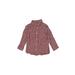 OshKosh B'gosh Long Sleeve Button Down Shirt: Red Checkered/Gingham Tops - Kids Boy's Size 6