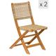 Lot de 2 chaises de jardin en acacia et corde