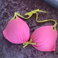 Victoria's Secret Swim | 36d Victoria’s Secret Hot Pink Neon Yellow Bikini Top | Color: Pink/Yellow | Size: 36 D