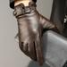 Leather Gloves Men s Winter Warm Leather Gloves Riding Motorcycle Driving Thin Plus Velvet Padded Sheepskin Gloves Brown (plus velvet) XL