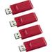 Verbatim Store n Go USB Flash Drives - 16 GB - USB 2.0 - Red - Lifetime Warranty - 4 / Carton | Bundle of 10 Cartons