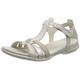 Ecco Damen Flash T-Strap Sandal, Limestone/Pure White Gold/BEIGE, 41 EU