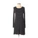 Old Navy Casual Dress - A-Line Scoop Neck Long sleeves: Black Color Block Dresses - Women's Size Small Petite