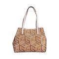 GUESS Women Vikky Tote Bag, Taupe Logo, 33 x 15.5 x 27