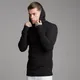 Pull à capuche noir de marque pour homme pull fin et décontracté couleur unie Slim Fit tricot à