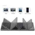 Russia/Hebrew Rechargerable Bluetooth Wireless Keyboard Foldable with Touchpad Mouse for Android