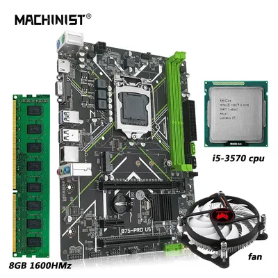 MACHINIST-Kit de carte mère B75 LGA 1155 processeur Core I5 3570 combo mémoire DDR3 8 Go 1600MHz