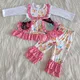 Ensemble en dentelle à manches longues pour enfants vêtements pour bébés filles blanc rose