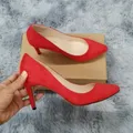 Escarpins Sexy à Talons Hauts de 8 cm pour Femme Chaussures Élégantes Noires Rouges à la Mode