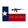 PIRRapidly Texas State Flag with Texas Figure Machine Gun Come and Take it Feel