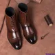 Bottes classiques en cuir faites à la main pour hommes chaussures provoqué en plein air mocassins