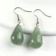 Boucles d'oreilles pendantes en Aventurine verte naturelle perles ethniques plaquées argent goutte