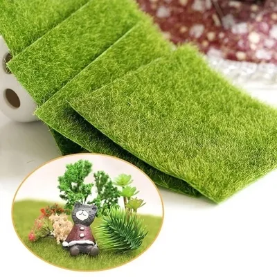 Tapis de Gazon Artificiel Vert en Polymères de 15/30cm Mousse de Jardin pour la Maison Décoration