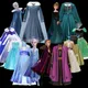 Disney-Robe de princesse Elsa congelée pour filles vêtements à paillettes de paupières costume de