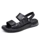 Chaussures d'été en cuir véritable pour hommes sandales de plage plates non-ald sandales de
