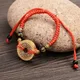 Fengshui-Bracelet porte-bonheur en cuivre pour femme fil rouge chinois bijoux à la main de