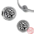 Bracelet Pandora en argent Sterling 925 pour femmes perles rondes en Zircon motif léopard noir