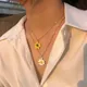 Collier chaîne en perles marguerite pour femmes nouveau collier multicouche pendentif fleur style