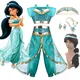 DISNEY-Ensemble de vêtements de cosplay princesse Jasmine pour filles costume de carnaval pour