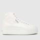 Superga 2708 hi top lame trainers in white