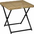 Table basse pliable de jardin style cosy chic dim. 40L x 40l x 40H cm métal époxy résine tressée