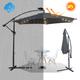 3m Sonnenschirm UV40+ Camping Pendelschirm Pavillon led Solar Gartenschirm mit led -Grau - Grau