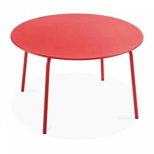 Runder Gartentisch aus Metall Rot – Rot