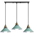 Axhup - lustre - suspension Luminaire Abat-jour Metal Lampe Suspension E27 22cm Vert 3 Tête avec