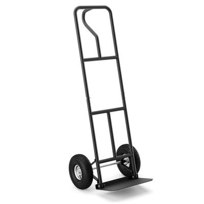 Costway P-Handle Hand Truck with Foldable Load Plate for Warehouse Garage-Black