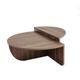 Table basse 2 demis-cercles en panneaux de particules diam.90cm marron