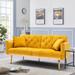 Velvet Upholstered Convertible Folding Futon Sofa Bed, Sleeper Sofa Manual Recline Loveseat Lounge Couch for Living Room