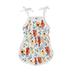 Multitrust Toddler Baby Girls Summer Romper Sleeveless Spaghetti Strap Cartoon Print Strap Bodysuit Jumpsuit