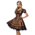 Atixo Damen Premium Dirndl mit Bluse Kleid für besondere Anlässe, braun/schwarz, XS