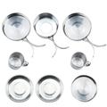 1 Set/8pcs Outdoor Cookware Stainless Steel Set Portable Bowl Outdoor Picnic Portable Combination Pot Bowl Set for Camping Barbecue