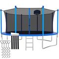 CITYLE Trampoline 12FT 14FT 15FT 16FT 1500LBS Trampoline for Adults Kids Trampolines with Basketball Hoop Enclosure Lights Outdoor Heavy Duty Trampoline Easy to Install & Last Long