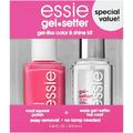 Essie Gel Setter Longwear & Shine Color Kit Mod Sqaure Hot Pink Nail Polish + Top Coat Gifts For Women And Men 0.46Oz Each