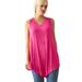 Plus Size Women's V-Neck Pointed Front Tank by ellos in Raspberry Sorbet (Size 22/24)