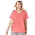 Plus Size Women's Sleep Tee by Dreams & Co. in Sweet Coral (Size L) Pajama Top