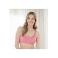 Plus Size Women's Bestform 5006715 Satin Trim Wireless Cotton Bra With Unlined Cups by Bestform in Dark Pink (Size 44 D)